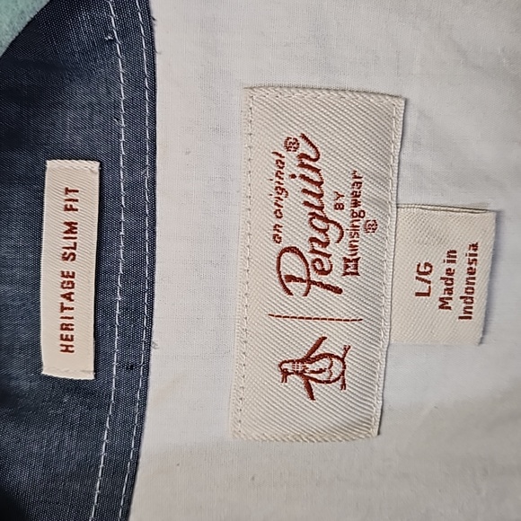 Penguin Heritage slim-fit men's city striped button down shirt size large - Picture 4 of 12